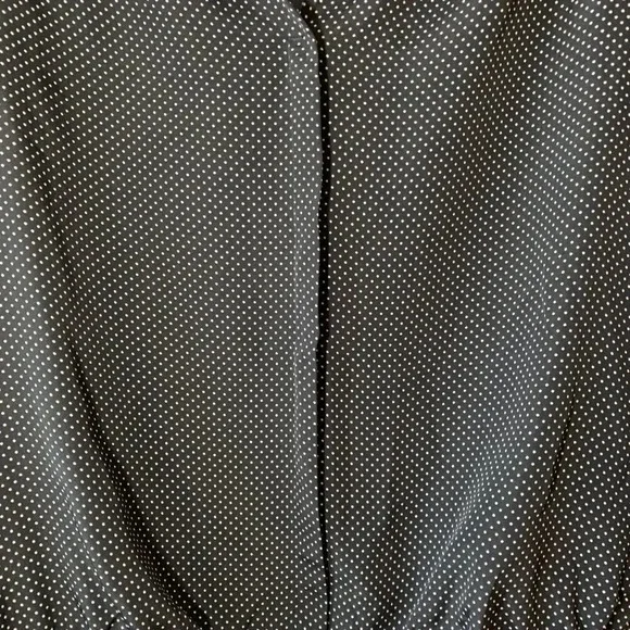 Ann Taylor Navy Microdot Popover Tunic Lace Woman’s Size Small Spring Top Preppy - Picture 6 of 10